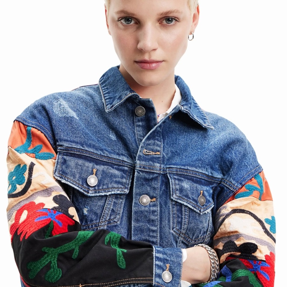 Size M NWT Desigual Sebastiana Denim Jacket - Picture 9 of 16